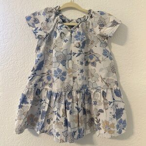 GAP Floral Blue and Tan Kids Dress